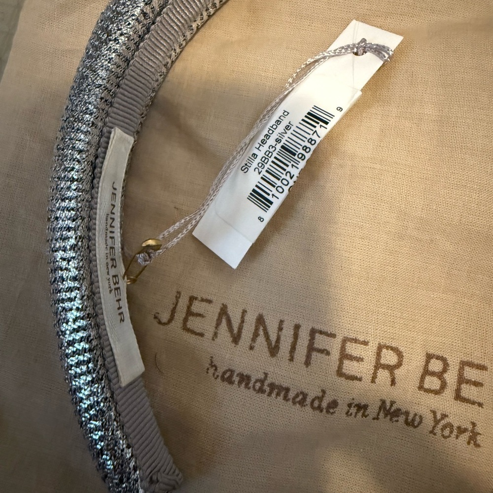 NWT Jennifer Behr Metallic Gray/Silver Stilla Headband - Picture 4 of 4